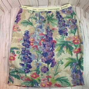 Anthropologie Floreat Watercolor Impressionist Floral Pencil Skirt Sz 2 0134